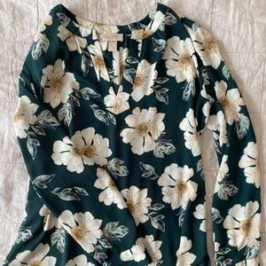 LOFT long sleeve floral blouse